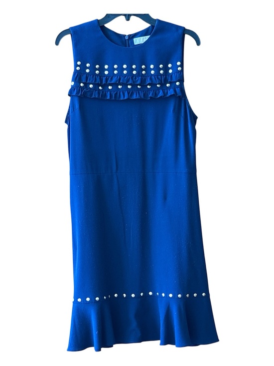 MICHAEL Michael Kors Dresses & Skirts - MICHAEL Michael Kors Blue Sleeveless Rivet‑Trim Ruffle Dress – Size L